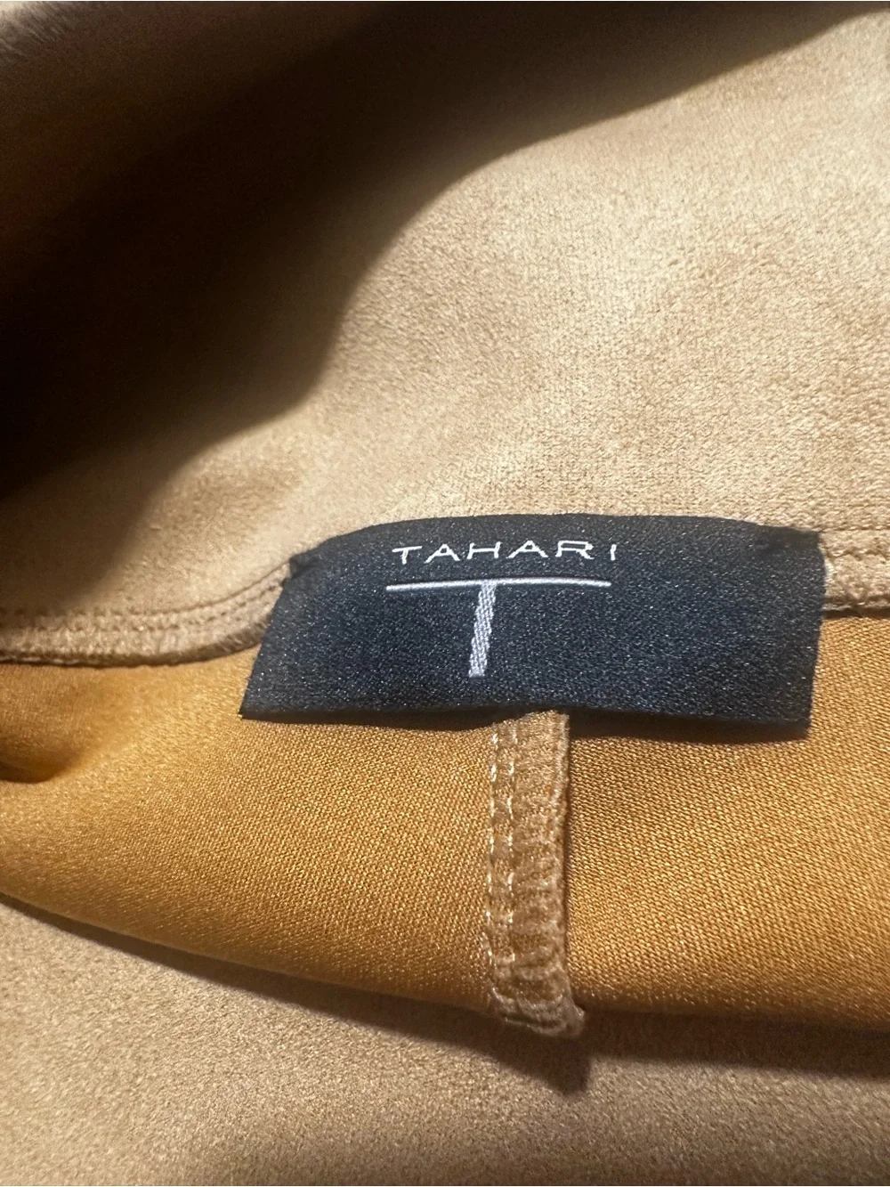 J152. Tahari- Women’s Suede-Look High-Waist Leggings in Tan - Picture 5 of 6